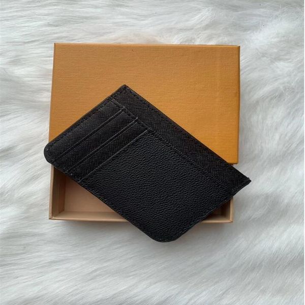 

m61733 france luxury designer women men card holder mono gram canvas brown checkered black plaid canvas leather good302t, Brown;gray