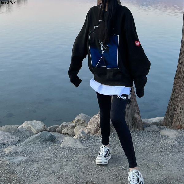 

men's boys and girls hoodies sweatshirts cavempt black blue cavempt round neck sweater for men and women casual loose walking steel pul