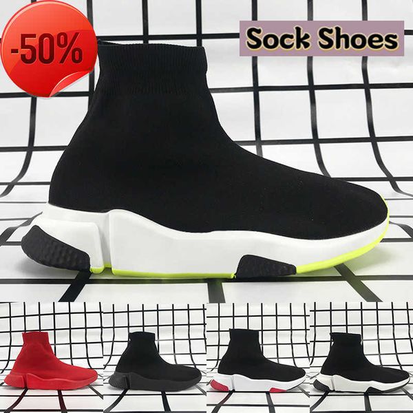 

2021 men women paris casual sock shoes triple black red white green royal platform fashion mens luxury sneakers trainers us 6 -12