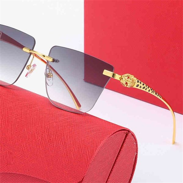 

new fashion men's rimless sunglasses designer luxury big-brand, White;black