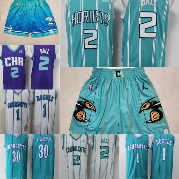 

basketball shorts jerseys charlotte''hornets''men jersey 33 alonzo mourning 2 larry johnson 1 bogues 30 dell curry 2 lam, Black;red