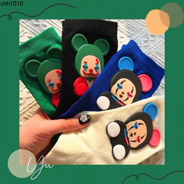 

men's 22 spring new cartoon clown stockings children of european heavy industry individuality ins tidy stockings cute wind outwear medi, Black