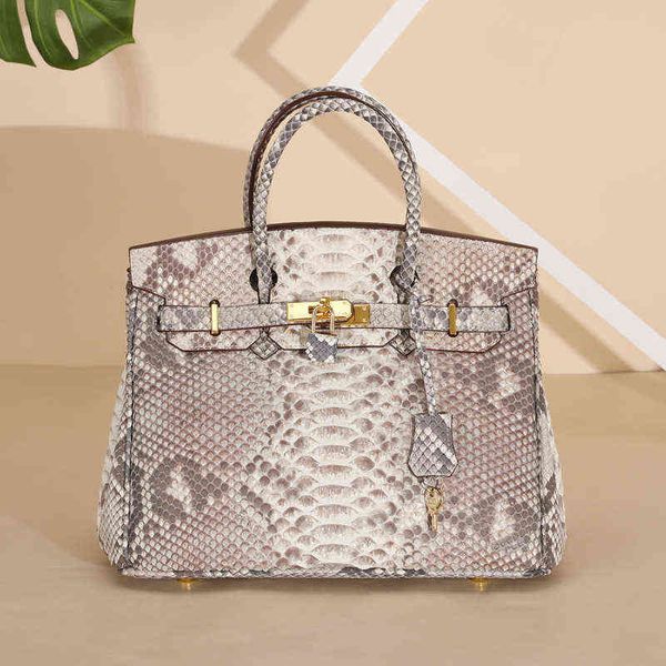 

designer 2022 luxury women leather biirkens keelis new fashion python leather bag versatile casual light luxury women's handbag