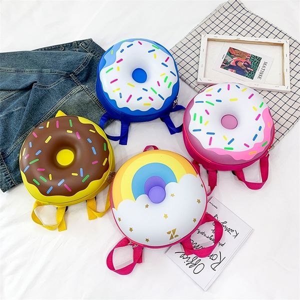 

backpacks children cute donut backpack hard shell kids kindergarten school book bag rainbow cartoon print casual boys girls bagpack 220915