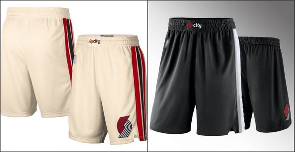 

jersey portland trail''blazers''men cream black swingman basketball shorts