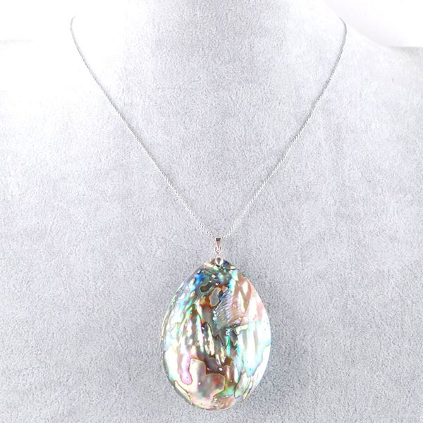 

fine natural abalone shell pendants charm double sided for jewelry making diy vintage women necklace crafts n3430, Silver