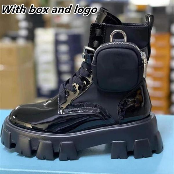 

2021 women boots designers rois ankle martin boots and nylon boot military inspired combat boots nylon bouch attached to the ankle305g281t, Black