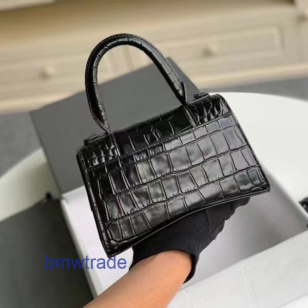 

luxury designer handbags balencaigas's hourglass bags ladies shoulder crossbody advanced crocodile hourglass bag 2022 new net red same