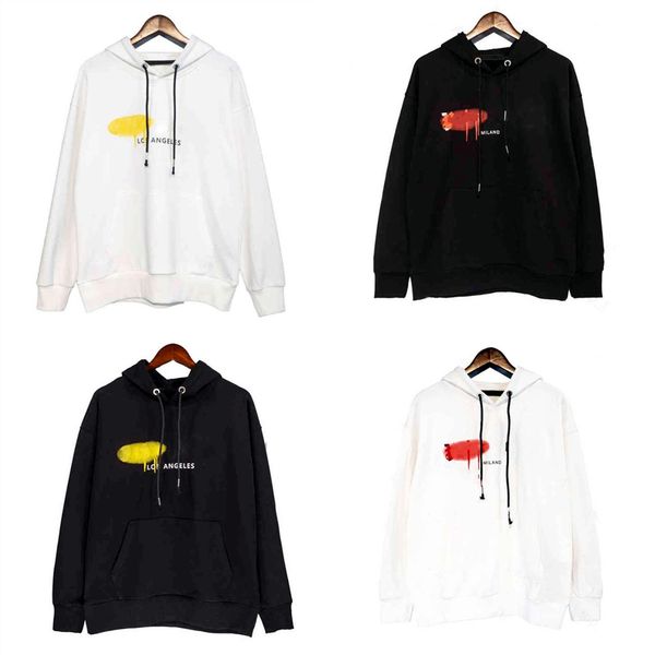 

men's hoodies designer sweatshirts palms winter graffiti letters men's women's loose lovers' plush fashion streetwear ho, Black