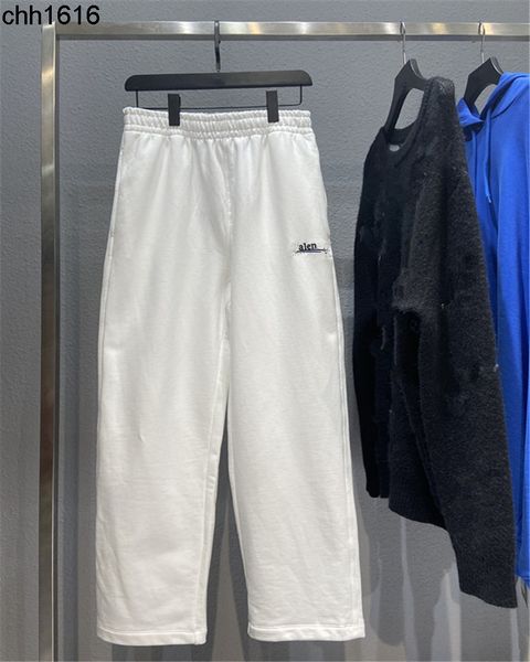 

home b 22ss cola embroidery standard three-dimensional embroidery weaving and dyeing fabric men and women terry guard pants, White;black