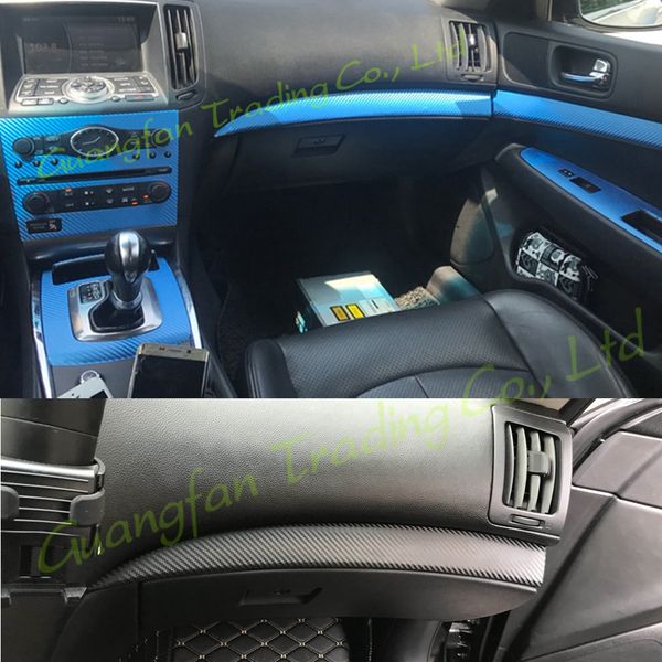 

for infiniti g25 g35 g37 2007-2013 3d/5d carbon fiber car interior center console cover color change molding sticker decals