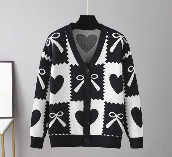 

womens sweater for luxury designer casual knit contrast color long-sleeved brand classic ladies collar cotton coat, White;black