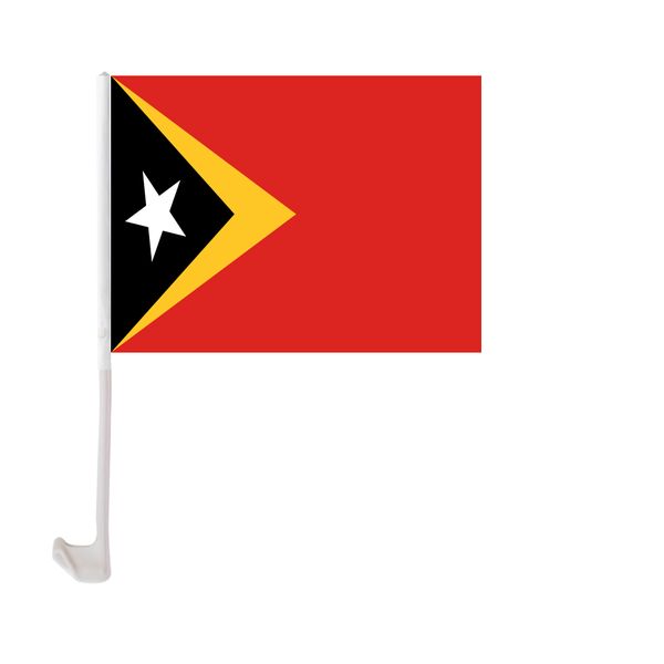 

30x45cm east timor car flag polyester uv protection window clip car decoration banner with flagpole