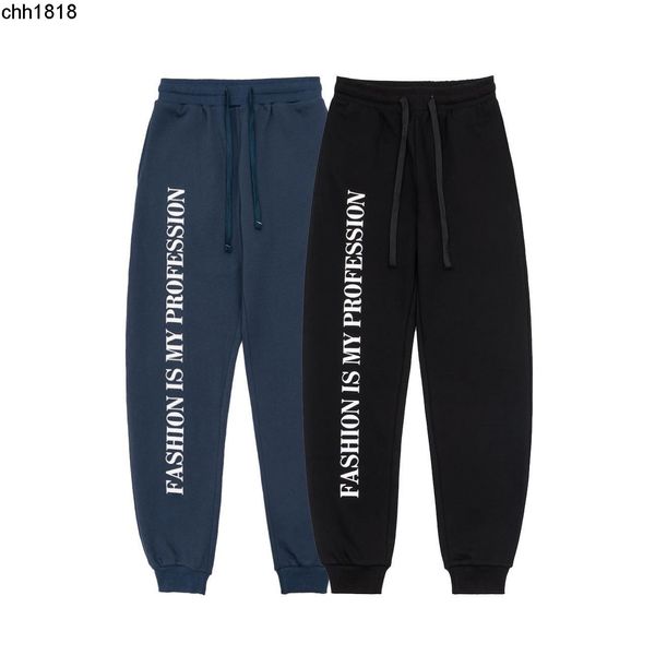 

men's pants the correct version of vetementss dimension lettered printed men's and women's leisure pants leggings and guard p, Black