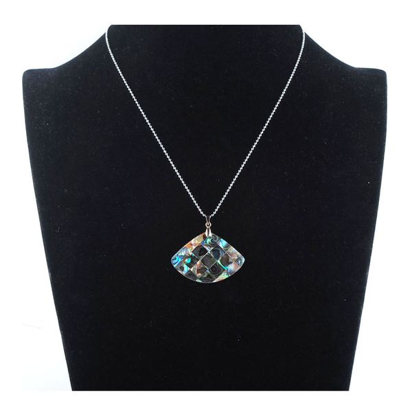 

vintage colorful sector abalone shell pendant necklace no hole natural boho pearl shells for jewelry gift n3367, Silver