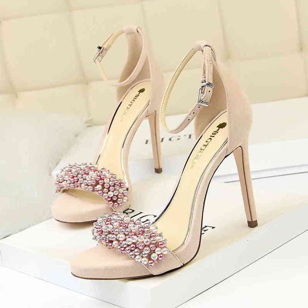 

3395-1 sandals banquet women's shoes thin heel super high waterproof platform suede pearl diamond one line sandals, Black