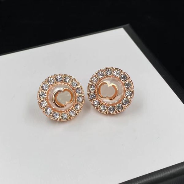 

latest trend stud earrings timeless classic style light luxury brand designer pearl diamond letter simple style wedding party jewelry with b, Golden;silver