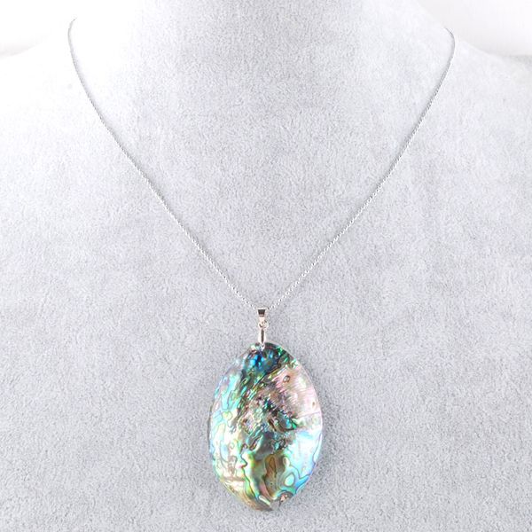

boho abalone shell necklace sea beach chain pendant for women femme single side natural shell pearl summer jewelry n3429, Silver