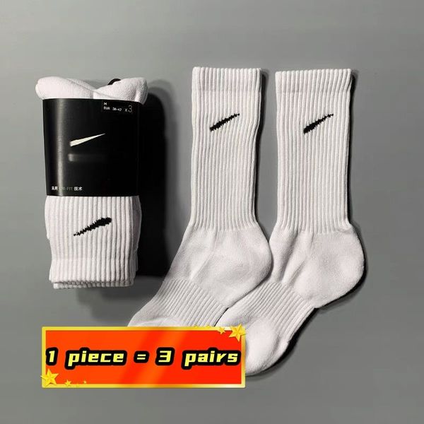 

men's socks classic mid length sports for men and women running basketball, Black