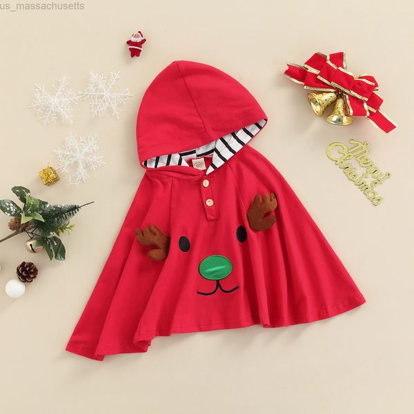

special occasions citgeett autumn christmas kids girls casual red embroidery pattern hooded coat xmas clothes 1-5years l220915, Blue