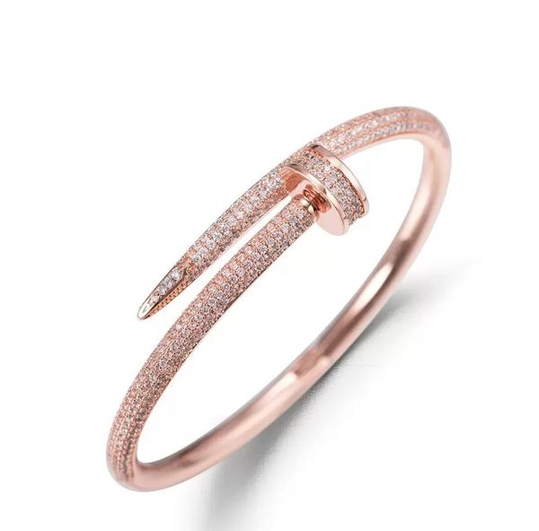

bangle nail bracelet diamond alloy bracelets fashion luxury jewelry ladies titanium steel alloy gold plated process never fade not allergic, Black