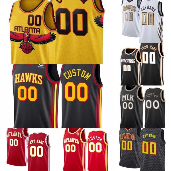 

basketball jerseys 75th custom men women youth atlanta''hawks''2 sharife cooper 10 gorgui dieng 8 danilo gallinari 5 kev, Black;red