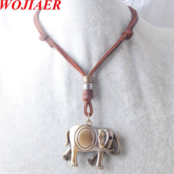 

leather necklace for men women feather bronze pendants tone solid metal adjustable chokers necklaces bc023, Silver