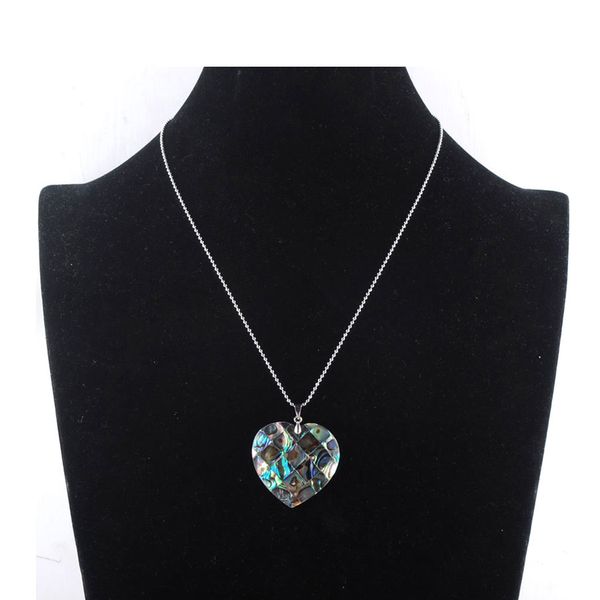 

vintage colorful love heart abalone shell pendant necklace no hole natural boho pearl shells for jewelry gift n3367, Silver