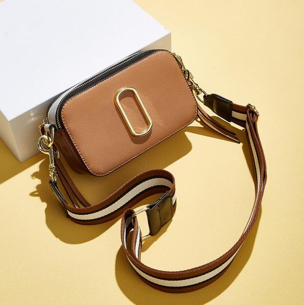 

women's bag wide shoulder strap color block small square messenger zipper shoulder bags