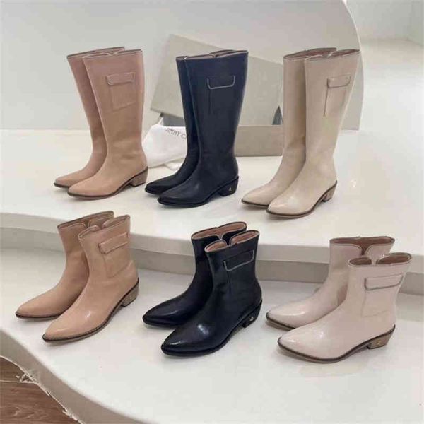 

dress shoes high edition j family pointy toe boots for women 2022 new knee high cavalry boots western cowboy boots, Black