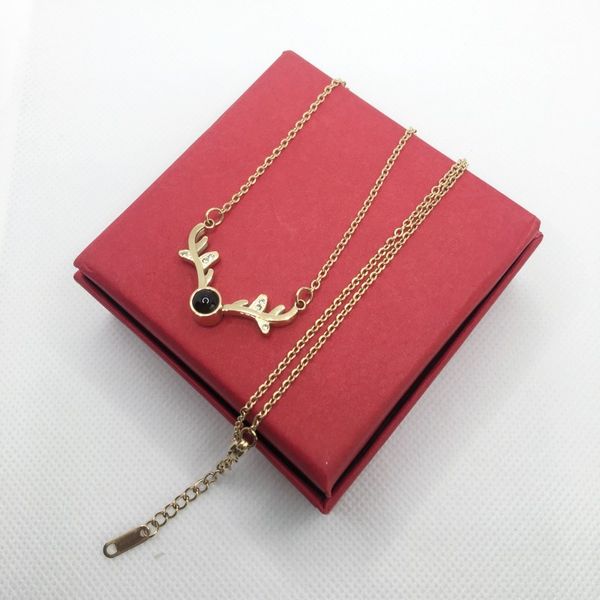 

fashion fawn ladies necklace classic designer pendant 316l stainless steel jewelry factory wholesale retail, Silver