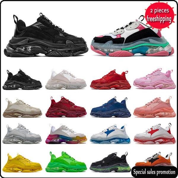 

2022 new men women dad shoes 17fw triple s casual shoes clear bubble bottom mens sneakers black red old grandpa trainer chaussures 36-4261j