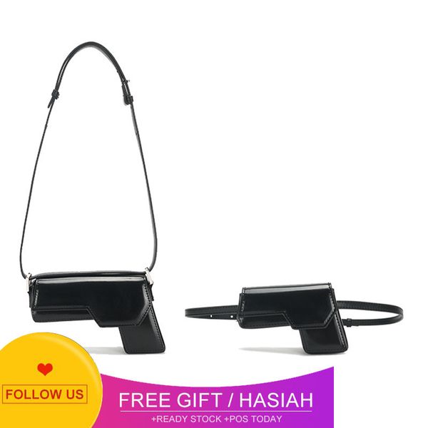 

designer bags sweet and cool spice girl pistol niche fashion waist 2022 summer new leather women's cowhide crossbody bag