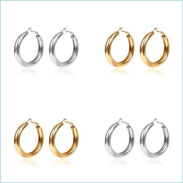 

hoop huggie design vintage copper hoop earrings for women punk jewelry gold metal circle hiphop earring 81 r2 drop delivery 2021 dhse dhzuo, Golden;silver