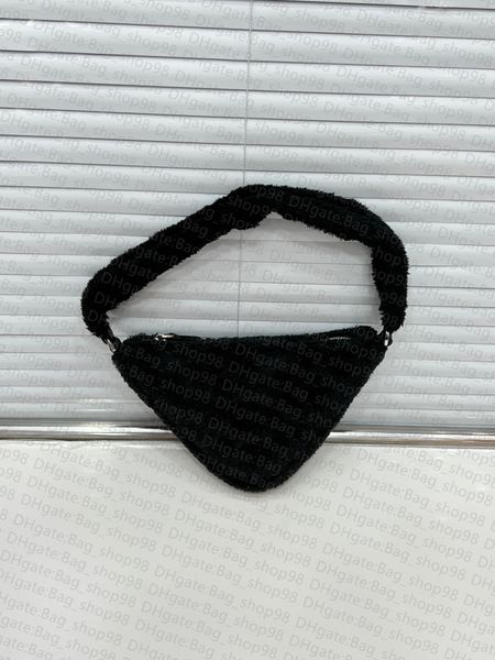 

women bag plush triangle underarm saddle bag large capacity shoulder bag fashion luxury crossbody