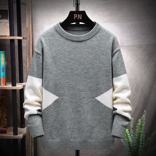 

men s sweaters non iron men s grey black spring autumn winter clothes pull oversize 5xl 6xl 7xl classic style casual pullovers 220916, White;black