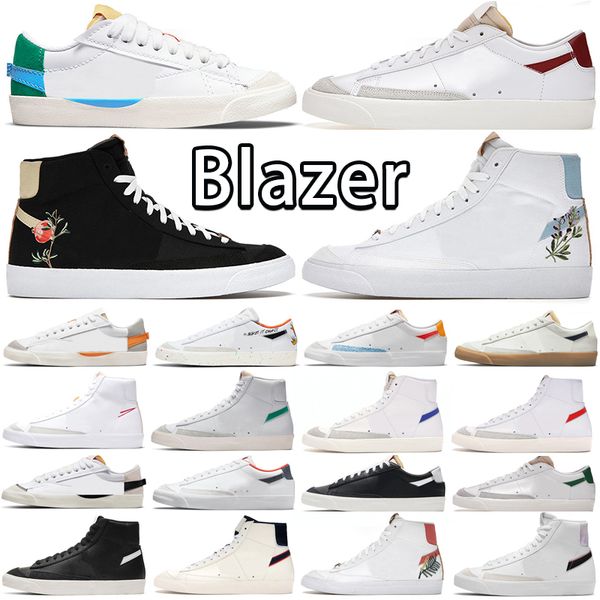 

casual shoes mens trainers sneakers vintage blazers black white multi color white indigo pine green designer platform blazer mid 77 jumbo