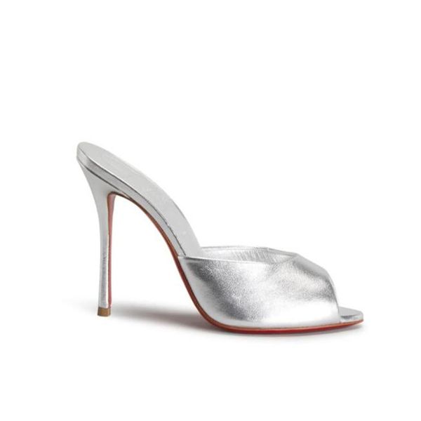 

women designer sandal slipper high heel sandals me dolly strass 100 mm brand shoes with box 36-43244s, Black