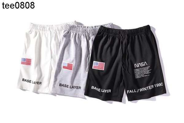 

men's tracksuits new heron co preston branding in spring and summer 2021 embroidered astronaut shorts casual pants, Gray