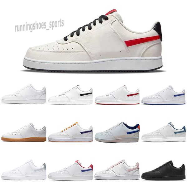 

new court vision designer shoes men women triple black white gum low sneakers sports trainers university red pn dust thunderstorm electro pu