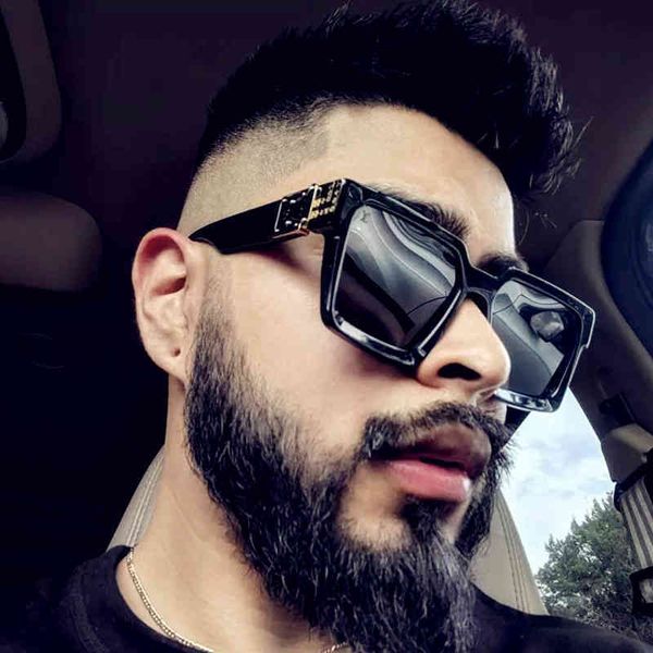 

onevan 2021 vierkante zonnebril mannen luxe merk digner mannen brillen luxe retro hoge kwaliteit uv400 gafas de sol hombrenffo, White;black