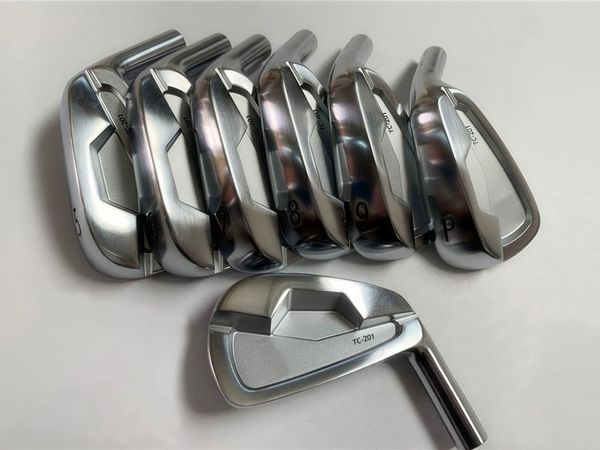 

brand new tc-201 iron set tc201 golf forged irons silver golf clubs 4-9p r/s flex steel shaft with head cover