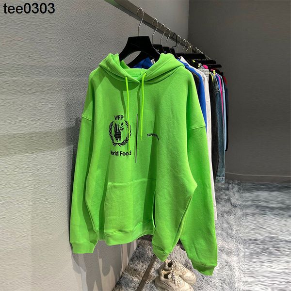 

women's hoodies sweatshirts family b's high version autumn and winter 2022 new world food balencaigass hoodie, Black