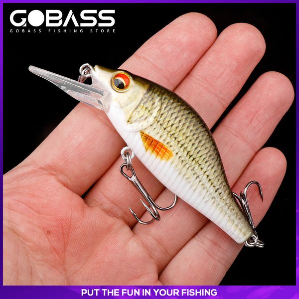 

sports gobass 50/70/90mm fishing black minnow spinning lures fishing floating wobbler for pike japan artificial bait