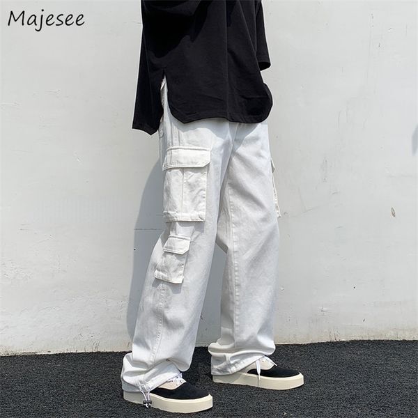 

men's pants casual men cargo summer thin pockets retro fashion high street loose trousers bf all-match daily simple clothes harajuku 22, Black