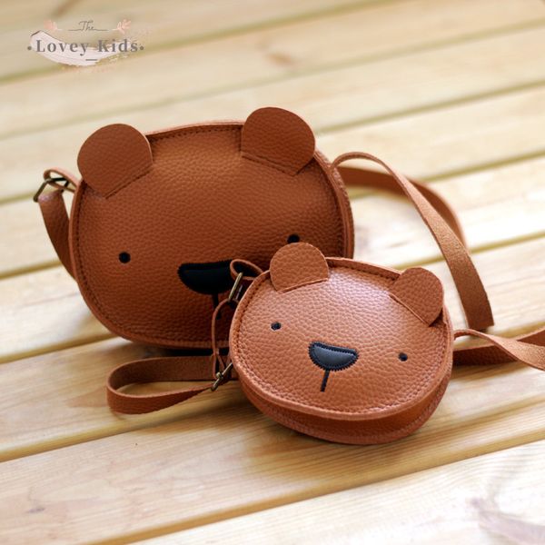 

backpacks bear backpack 2020 winter toddler girls boy cute fashion cross messenger bag body mini purse fur pu leather shoulder bag kids 2209