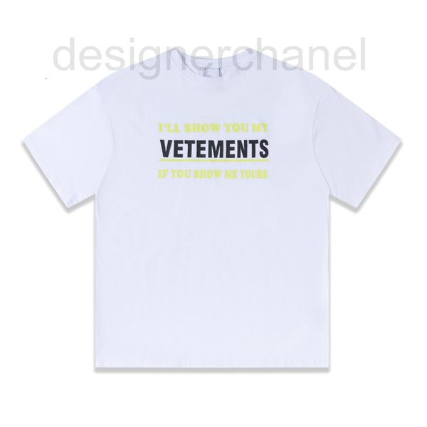 

men's casual shirts designer 22ss fashion brand new vtm letter badge printing high street half sleeve loose women's short sleeve t, White;black