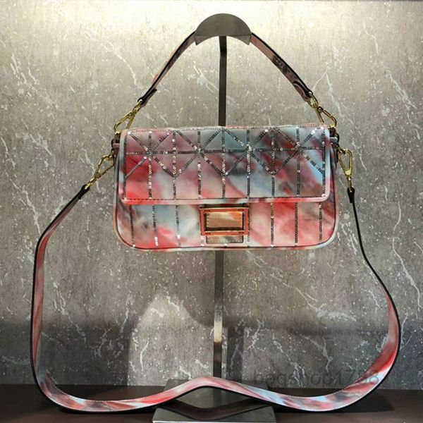 

evening bags ionic baguette bag handbag sheepskin leather embroidered sequins detachable handle strap gold metal fashion letter