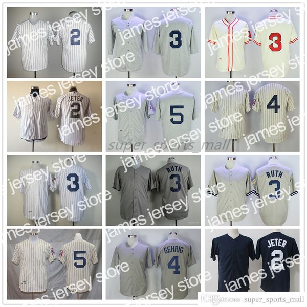 

baseball jerseys vintage college baseball wears jersey 3 babe ruth 2 derek jeter 4 lou gehrig 5 joe dimaggio 1939 jerseys men women youth si, Blue;black