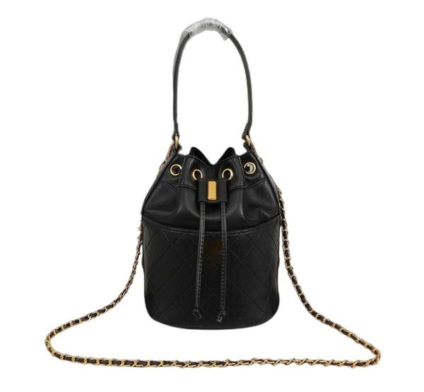 

5a genuine leather drawstring handbag chain women luxurys fashion bag designers bags female clutch classic girl handbags bucket
